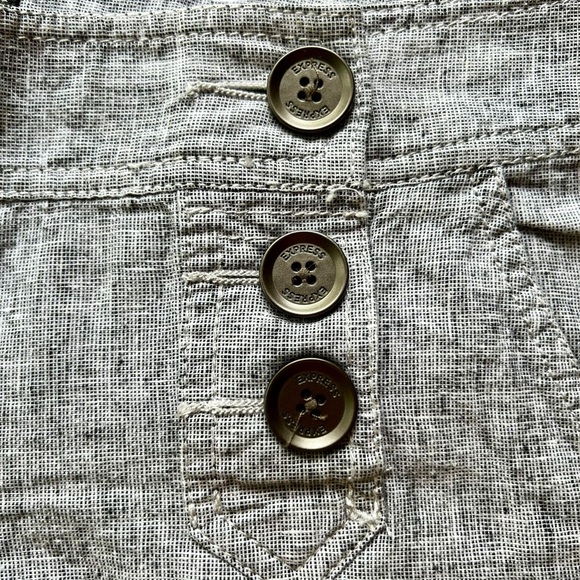 EUC - Express Women’s Linen Blend Sailor Shorts - Size 0, Black Linen - Picture 3 of 8